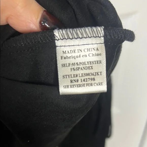 Loveriche Faux Suede Fringe Jacket Black Size Large Western Boho - Picture 5 of 6